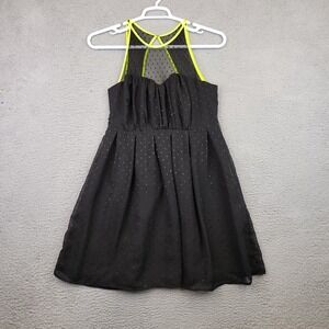 Princess Vera Wang Dress Juniors‎ 11 Black Mesh Short Blouson Yellow Trim Short